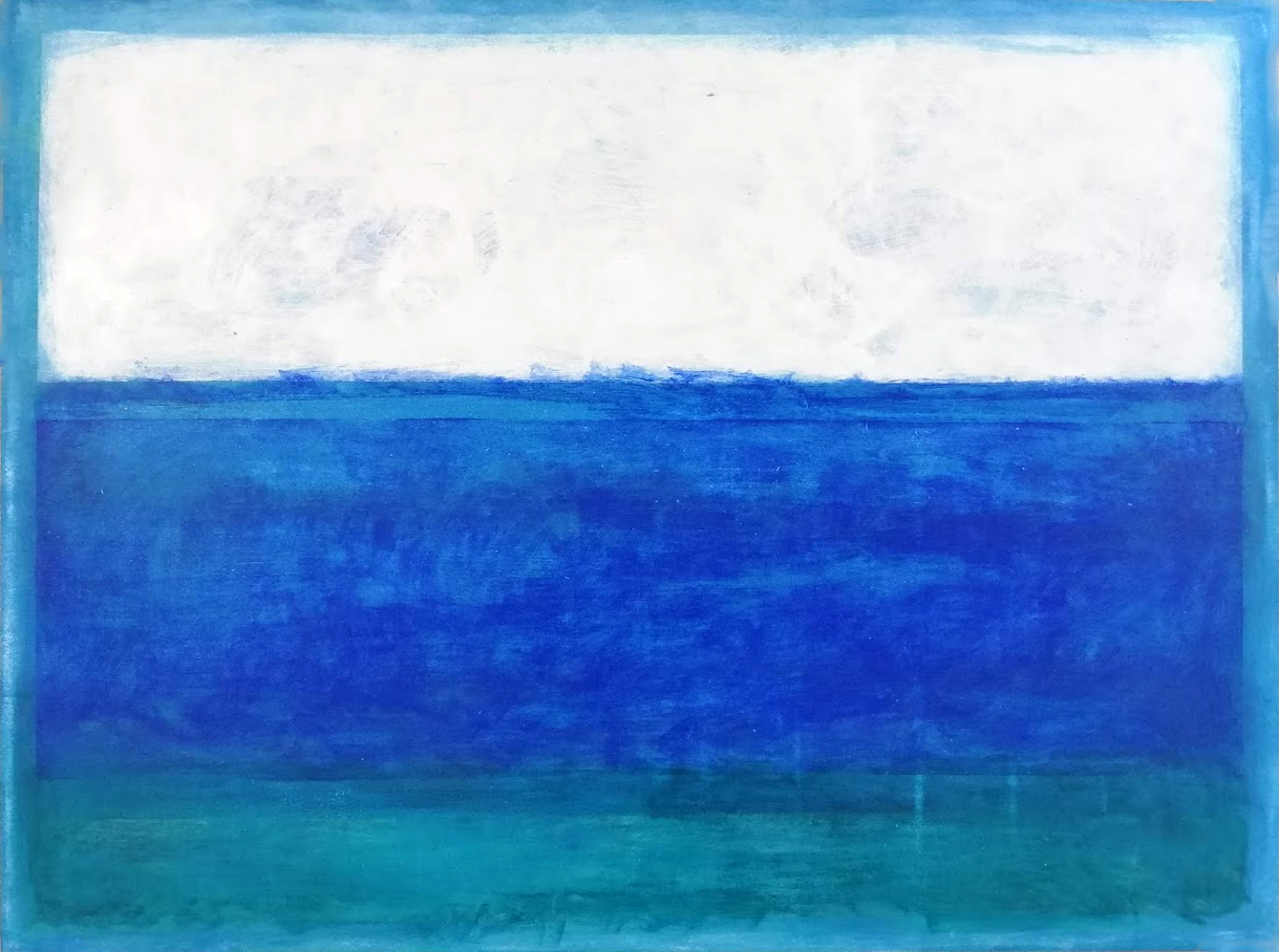 Paisaje abstracto marino blanco azul verde relajacion rincon zen