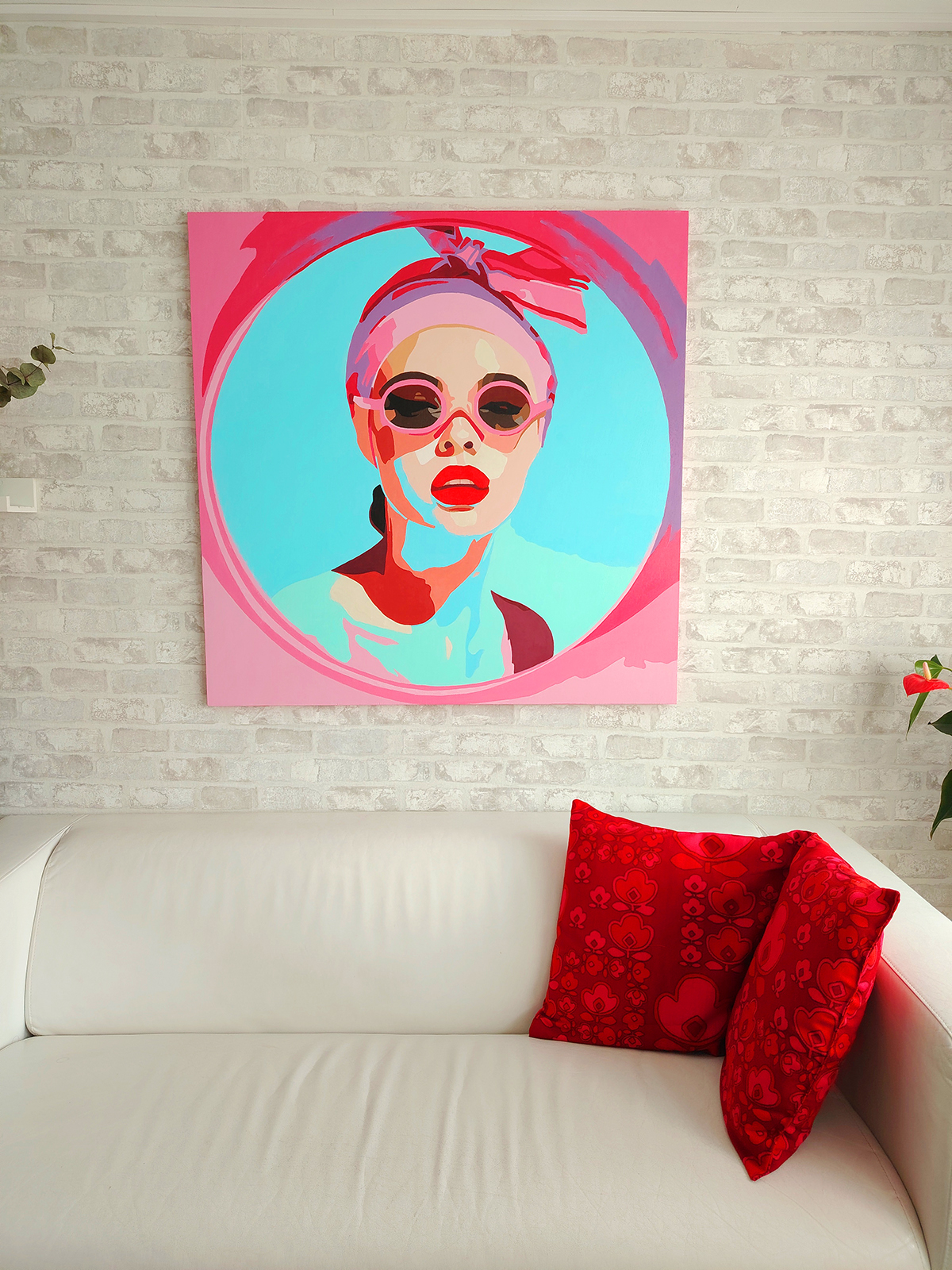 31725-arte-maria-del-roxo-retrato-pop-color-rosa-vintage-gafas-rosas-pintura-3